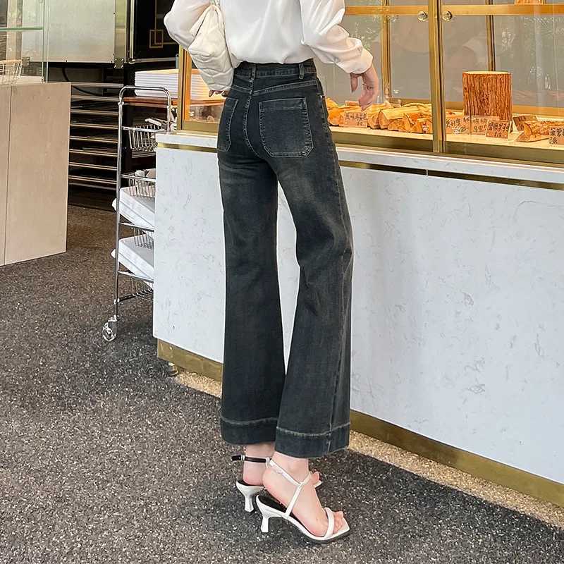 Petite Flare Jeans Winter 2025 Fleece Lined High Waist Ankle Length Pants for Women Tummy Control RetroT251208