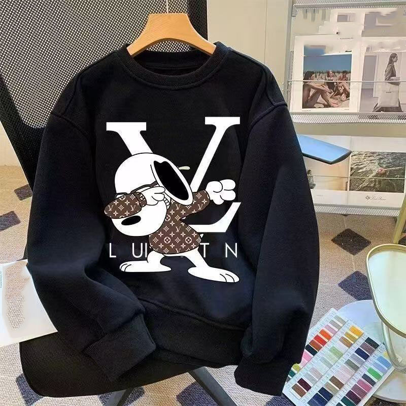 Autumn and winter new presbyopic letter Jacquard lazy relaxed round neck sweater for men and women with the same sweater S-5XL