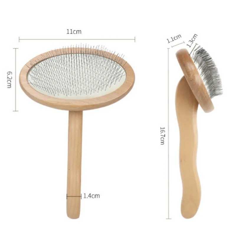 Dog Comb Wooden Dog Brush Stainless Steel Combs for Dogs Hair Knot Opening Massage Cat Brush Comb Pet Products M251208 - view 6