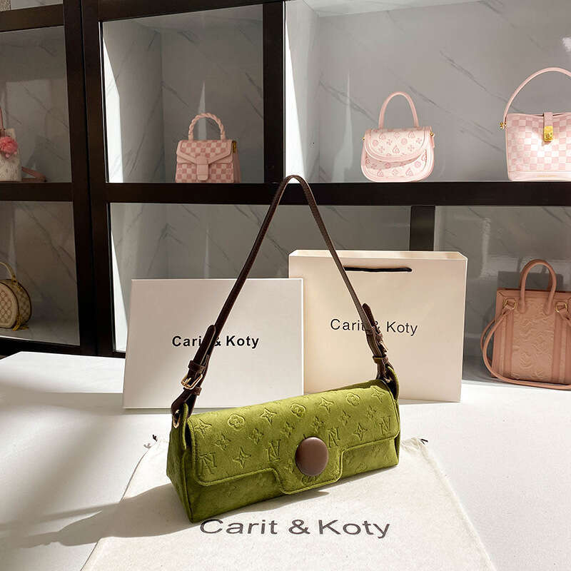 One-Piece Dropshipping High-End Velvet Baguette 2025 Autumn Winter New Vintage Embossed Underarm Bag Wholesale dh911043022JY