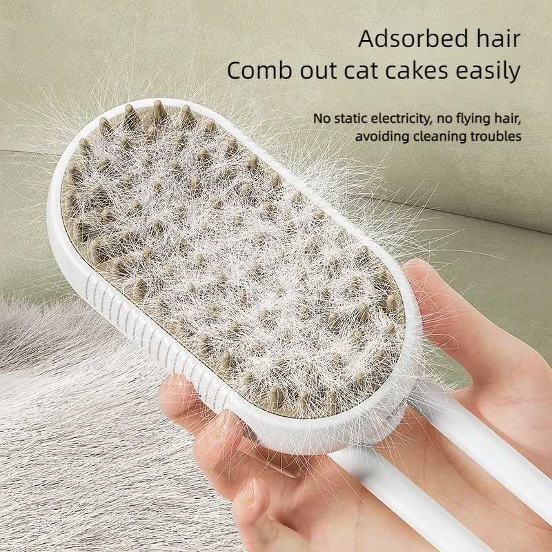 3-in-1 Dog Hair Brush Cat Hair Brush Electric Pet Cleaning Brush Steam Spray Brush Massage Hair Removal Comb Anti Flying Brush M251208 - view 4