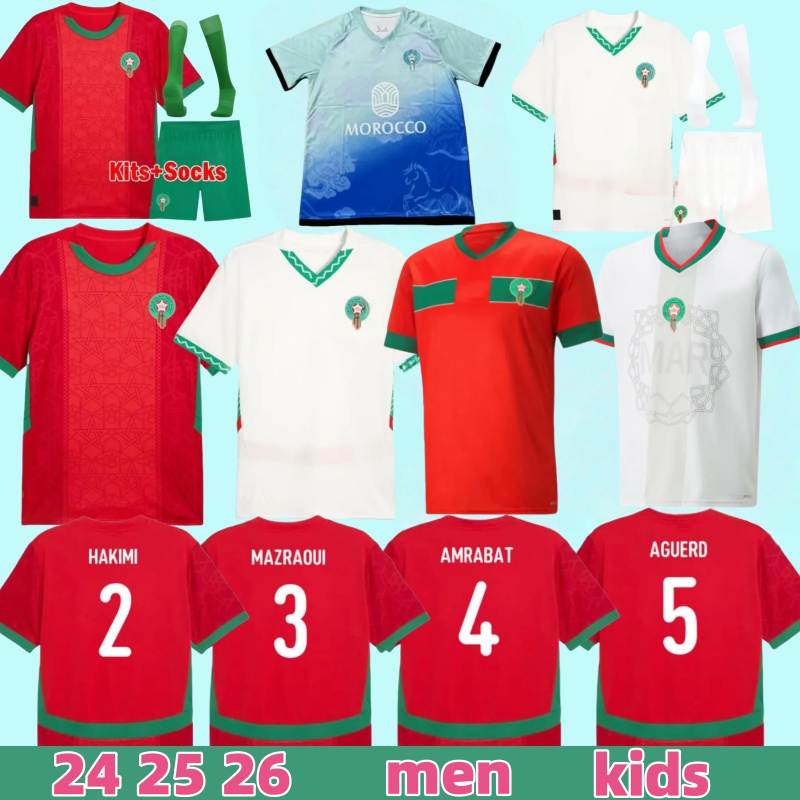 24 25 26 Maillot Morocco Jersey HAKIMI Ziyech Bennasser Amrabat 2025 2026 Men Kids Kit football Shirt
