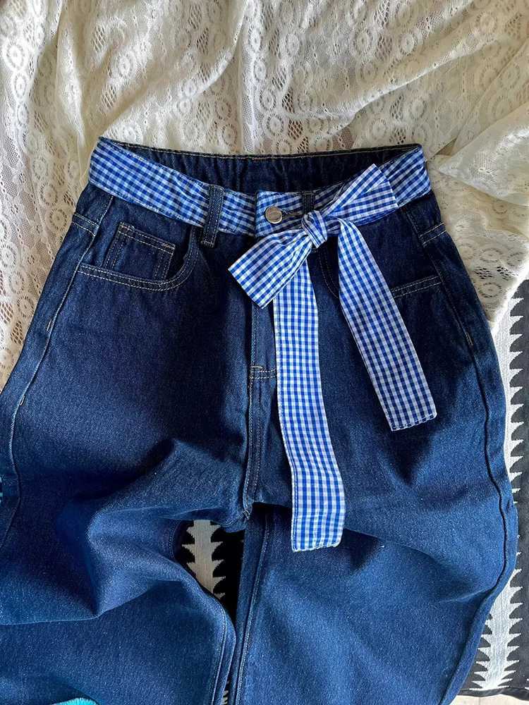 Y2K Spring Slim Fashion Women Jeans Casual Loose Contrast Color Woman Jeans High Waist Basic Chicly Wide Leg Pants FemaleT251208