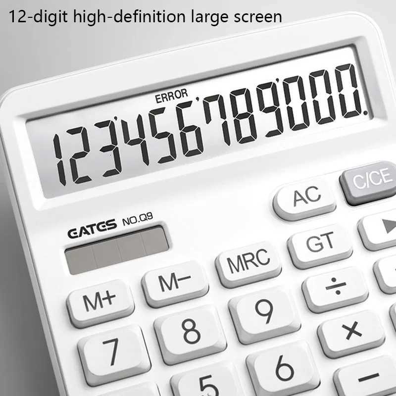 Simple Business Calcator 12-digit Display Large Screen Dual Power Supply Calcator Student Accounting Desktop Calcator H251208