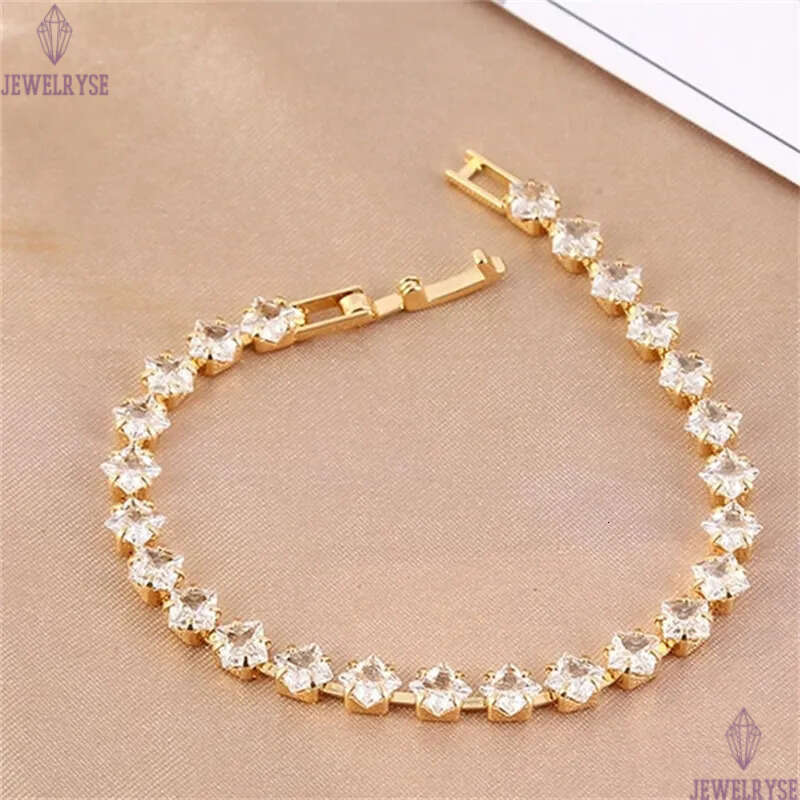 4x4mm CZ 18k gold tennis bracelet designer woman square iced out chain mens bracelets AAA zirconia silver diamond chains bangles man womens luxury jew