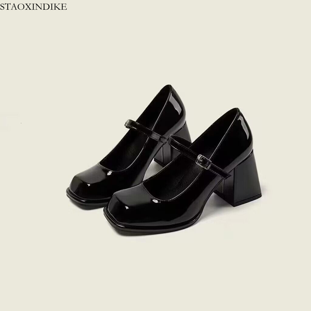 STAOXINDIKE Fashion New Style Outdoor Casual Low Heel Wedge Shoes Leather Suede Black Strap Formal Style Accurate Size Narrow Style Luxurious Economic