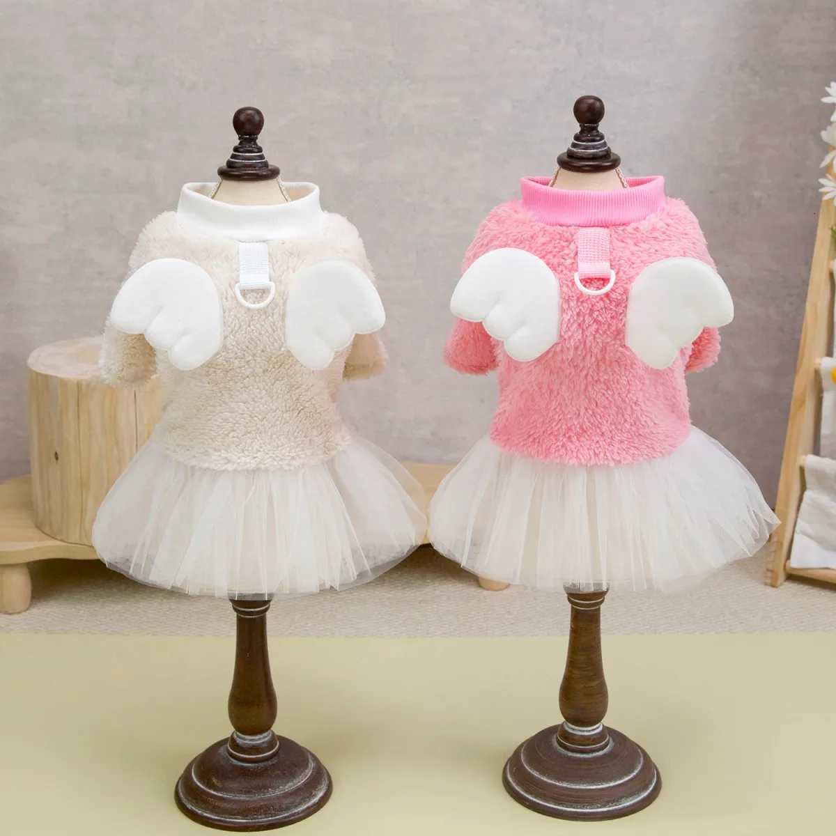 Angel Pet Dog Cats Dress Winter Dog Cat Yorkshire Chihuahua Warm Skirt Pet Costume for Small Medium Dogs M251208