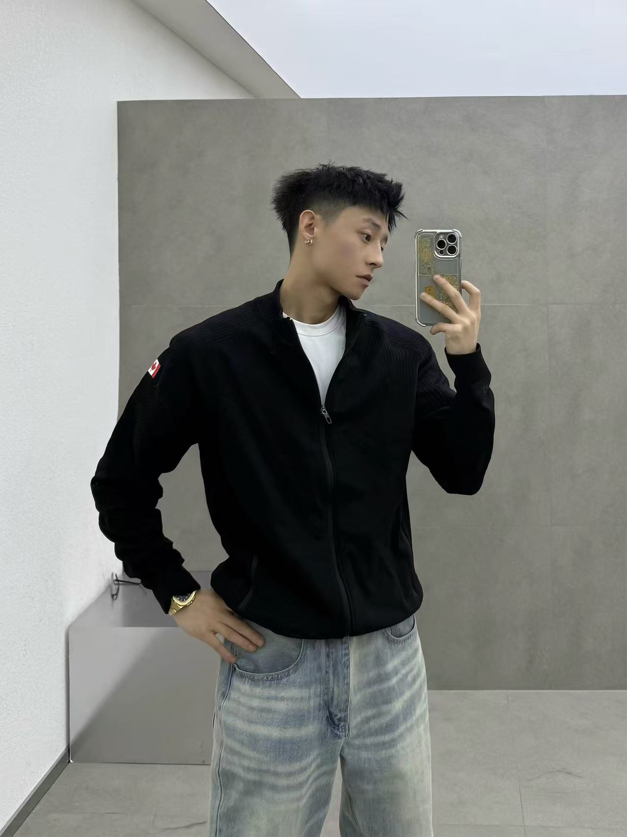 Men's fitness coat, slimming coat, clean and minimalist coat for dressing