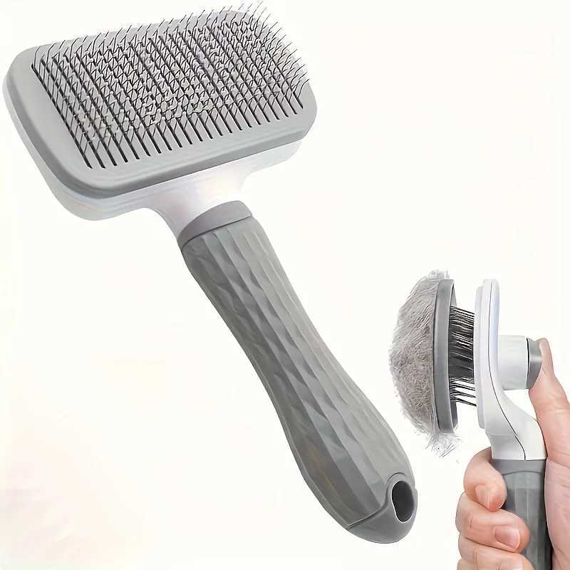 1 pet brush with easy-to-clean buttons a pet massage comb for effective detangling and hair removal with an ergonomic M251208 - view 7