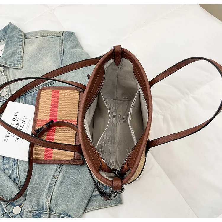 Popar New Texture Wens Handbags - Plaid Ctra Color Light Luxury Cmuter fits Shoder/Messenger Fi Design Y251208