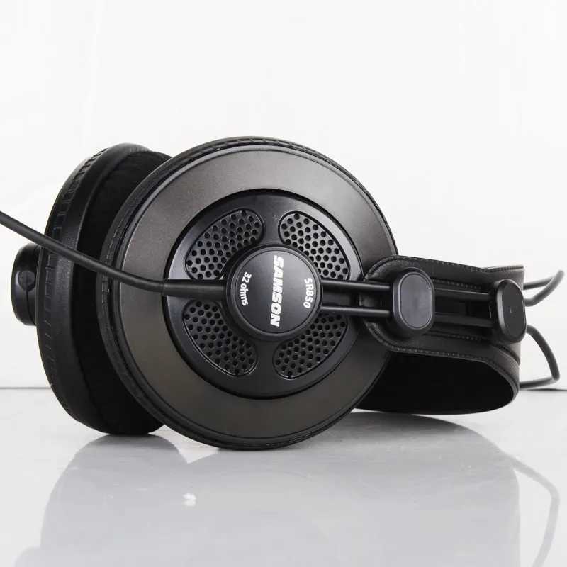 Samson SR850 Monitoring Headset Velour Earcup Semi-Open Monitor Headphone For Studio Recording Karaoke Game M251208