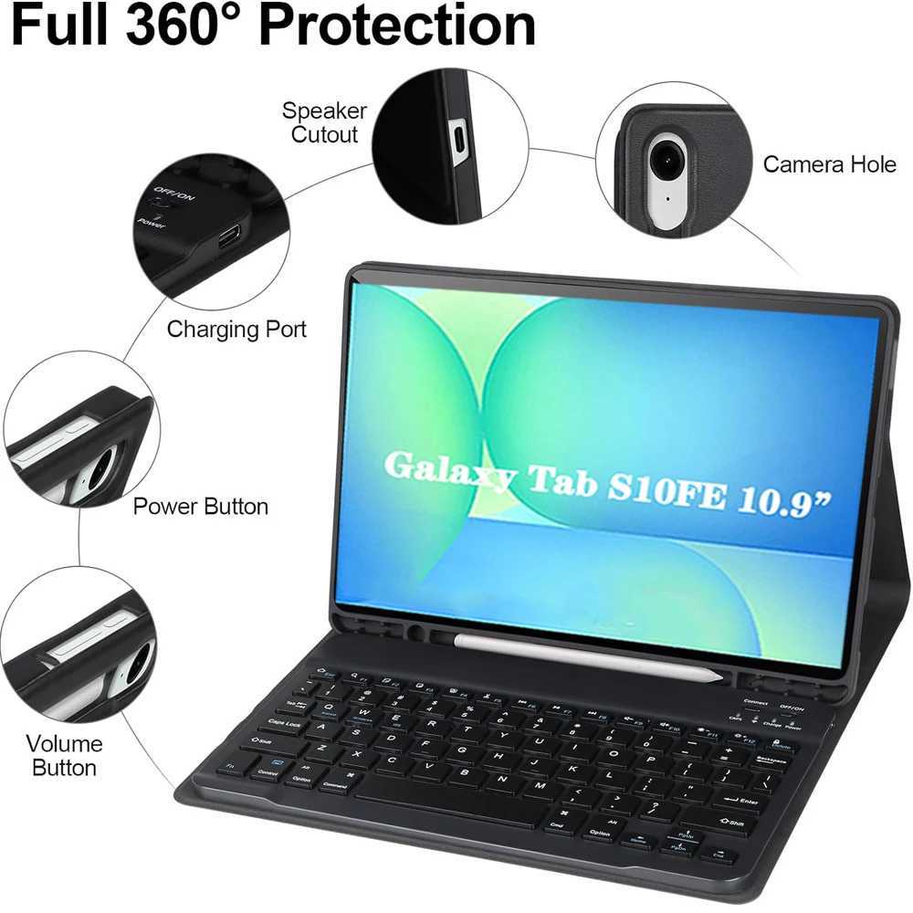 Case for Galaxy Tab S10 FE 109 lnchKeyboard Cover for Galaxy Tab S10 FE 109 lnch 2025 SM-X520/X526/X526B C251208