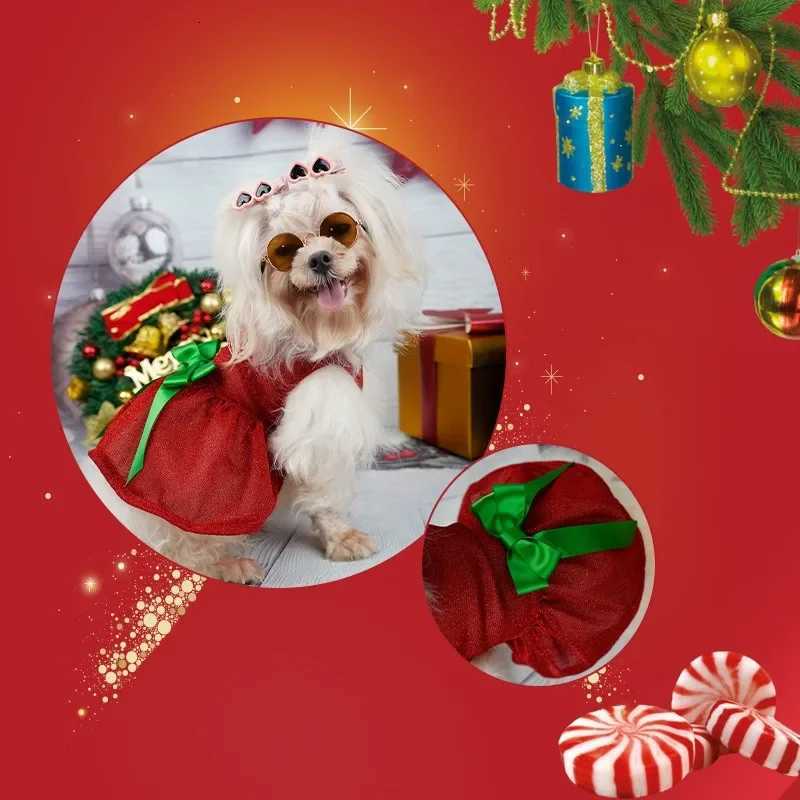 Christmas Dog Dress Skirt Pet Clothes Sparkling Starry Sky Series Christmas Dresses for Puppy Pullover Festive New Year Dress Up M251208