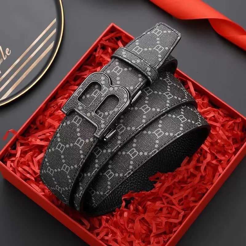 fashion belt new luxury fashion business alloy needle mens B buckle head waist belt for men