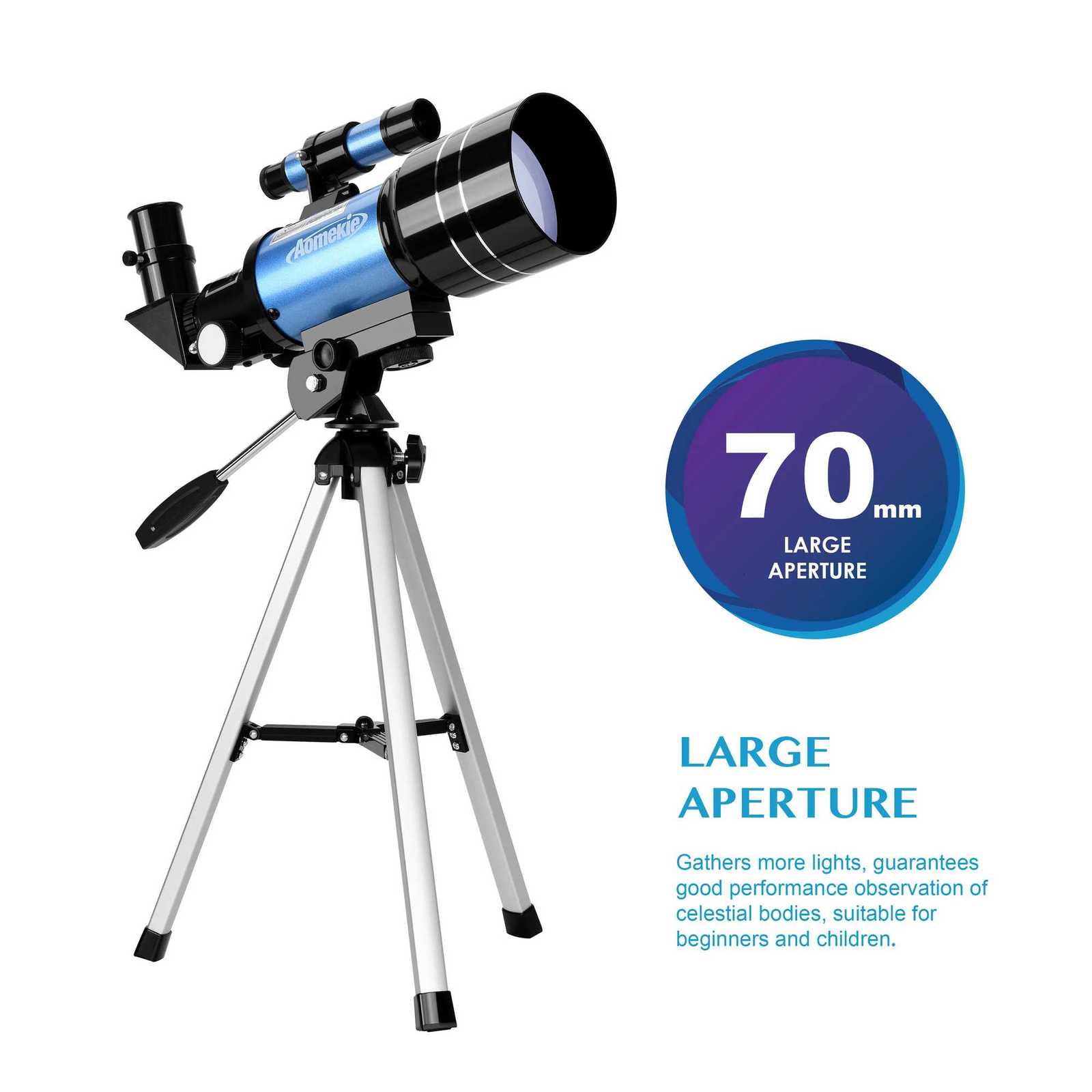 30070 Telescope 125 Eyepieces Wide Vision Moon Watching Monocar with Tripod 15X Erecting Eyepiece 3X Barlow Lens Kids Gift C251208