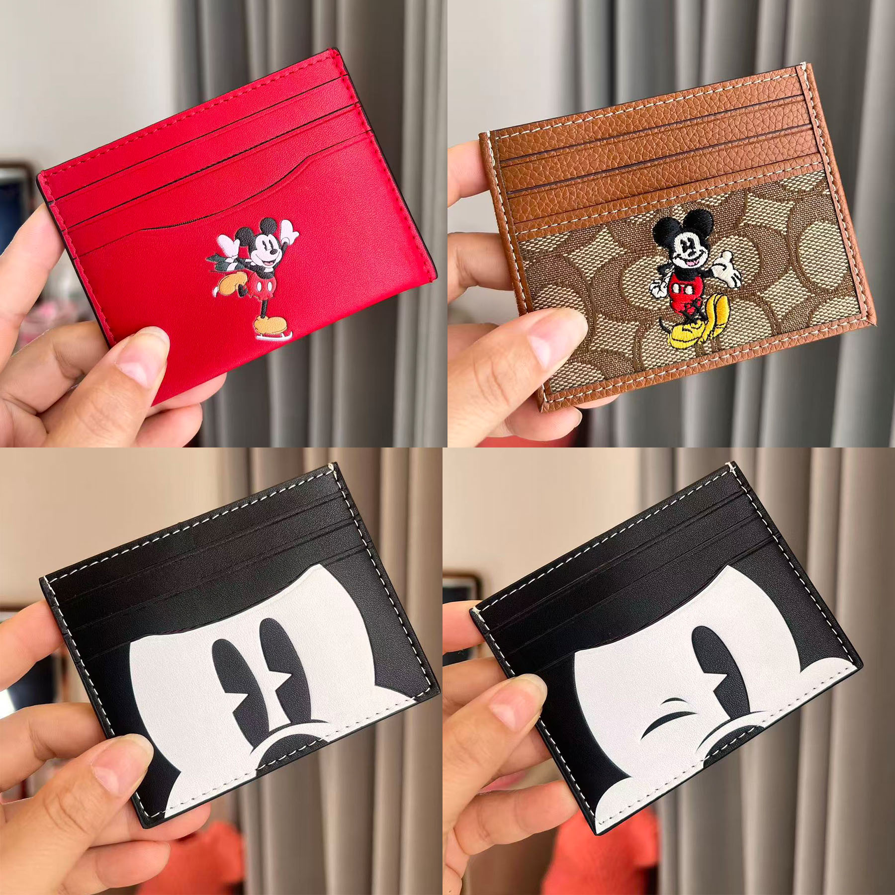 micky new card case card holder multi-hole bit style couple models men women universal card holder credit cards wallet bag travel