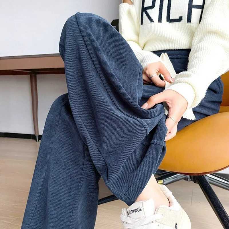 New Autumn Winter Wide-leg Pants for Women High-waisted Loose Slim Casual Narrow-leg Straight TrousersT251208