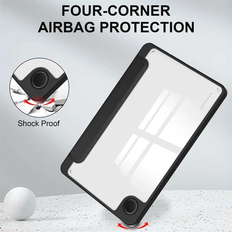 For Galaxy Tab A11 87 inch 2025 Case Acrylic Back With Pencil Holder Folding Stand Funda SM-X130 SM-X133 X135N/G Cover C251208