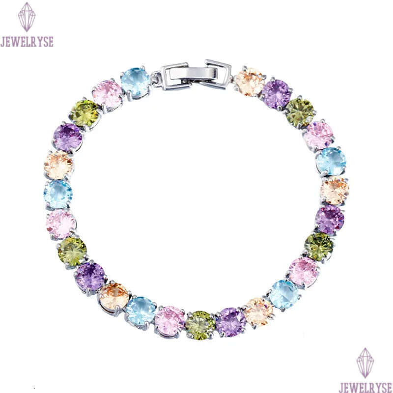 fashion diamond tennis bracelet designer for woman party colorful AAA cubic zirconia copper love silver womens bracelets luxury jewelry friend gift