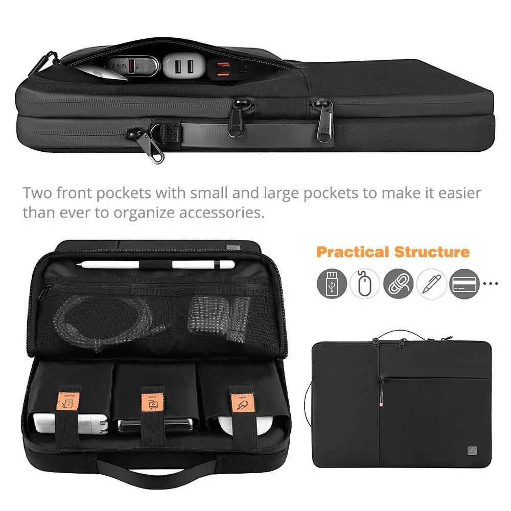 WIWU New Portable Laptop Sleeve 13 14 Double Layer Laptop Bag for MacBook Air 15 Air 13 2025 Case Waterproof Bag for Laptop 156T251208