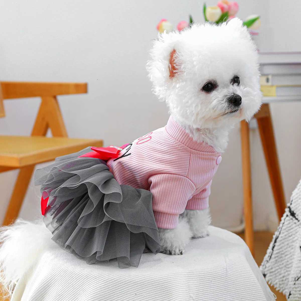Small Puppy Dog Pink Tutu Dress for Small Pet Dog Cat Wedding Christmas Dress Skirt Gift M251208