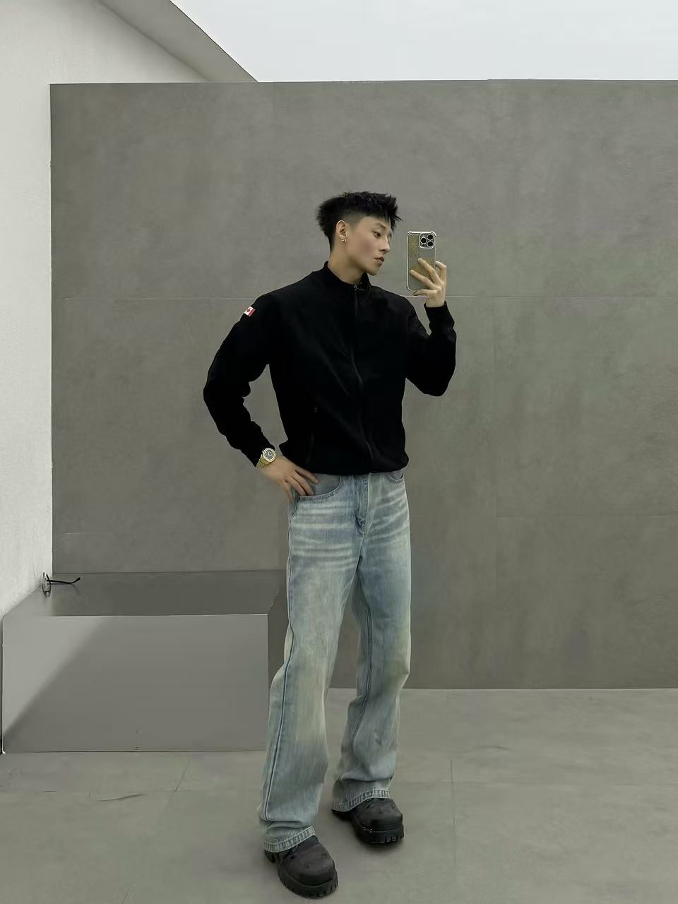 Men's fitness coat, slimming coat, clean and minimalist coat for dressing