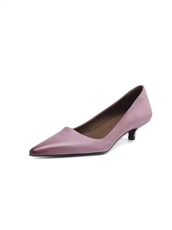 Shoes For Women Block Heel Luxury Leather Casual High Heels Woman Footwear Formal Pointed Toe Y2k Chic And Elegant