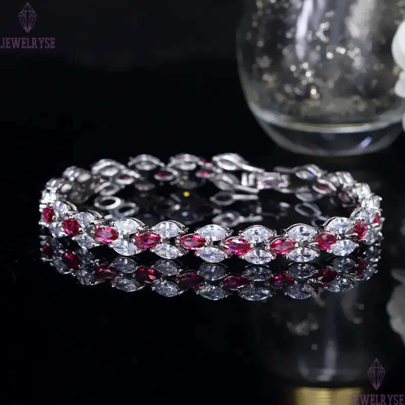 luxury pinn diamond tennis bracelet designer for woman party copper round blue colorful AAA zirconia silver charm bracelets womens fashion jewelry lad