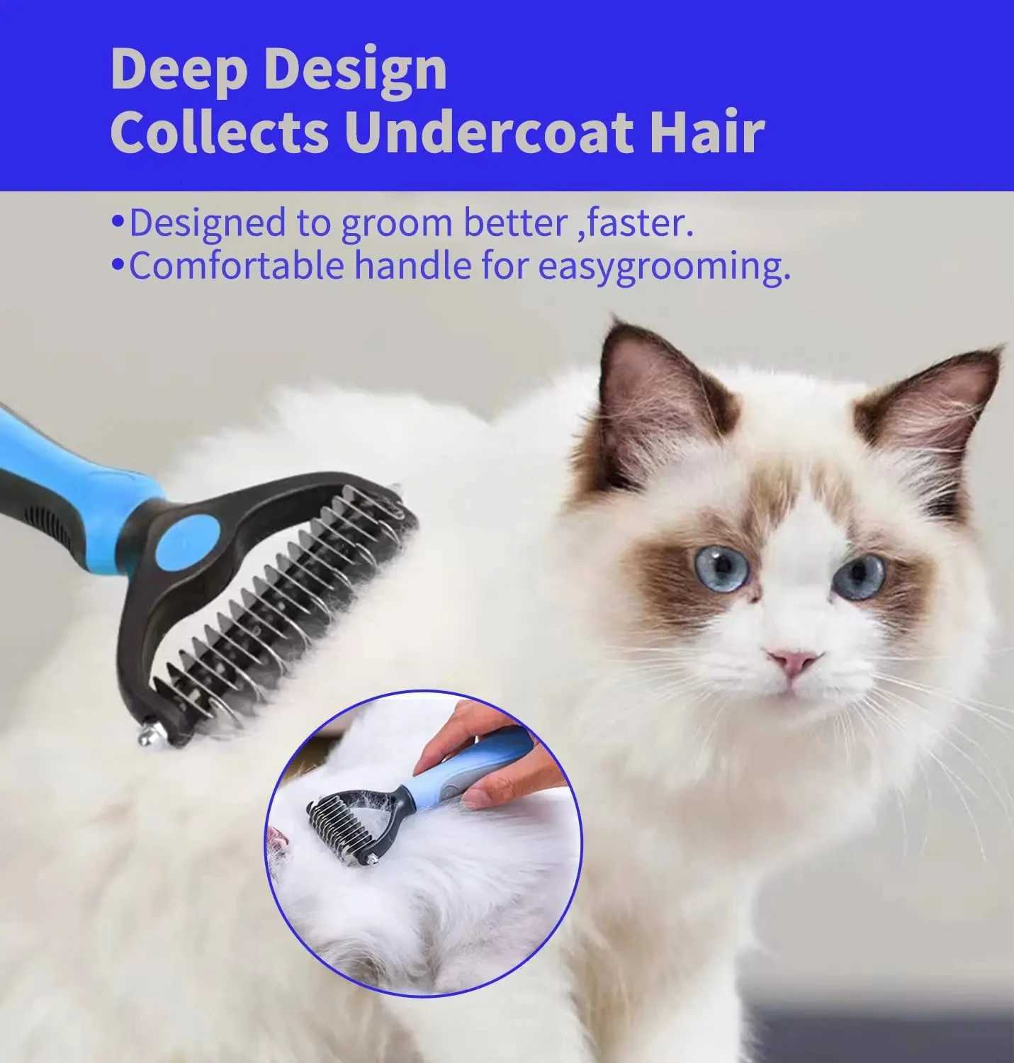 Multifunction Pet Deshedding Brush Dog Hair Remover Pet Fur Knot Cutter Puppy Cat Comb Brushes Dogs Grooming Shedding Supplies M251208 - view 5
