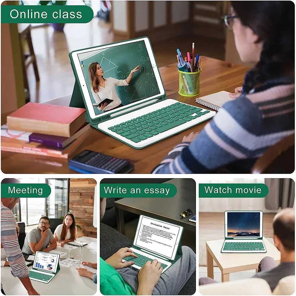 For iPad 10th Generation 2022 109 Inch Case with KeyboardDetachable Wireless KeyboardTablet Cover For iPad 10th Gen C251208
