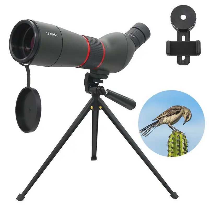 16-4865 Zo Spotting Scope Optical Telescope Monocar BAK4 FMC Waterproof Phone Clip Tripod Bird Watching Photography Outdoor C251208