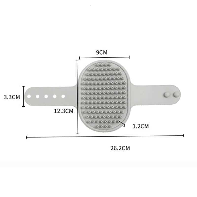 Cat Grooming Comb Dog Bath Brush Pet Grooming Shedding Soothing Massage Rubber Bristles Comb with Adjustable Ring Handle M251208 - view 4
