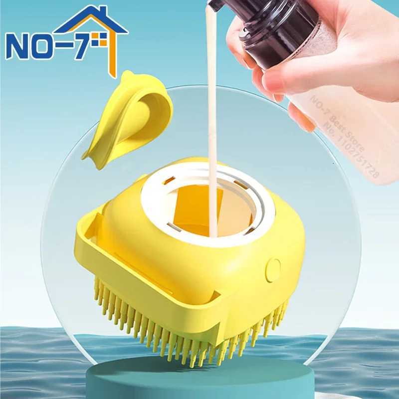 Dog Bath Brush Silicone Pet Shampoo Brush Soap Dog Scrubber Cat Massage Grooming Wash Comb Soft Rubber Puppy Clean Brush M251208