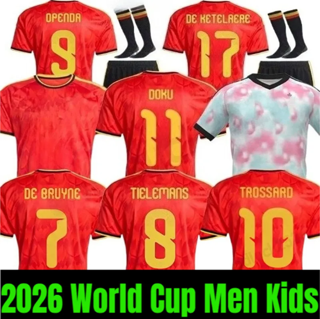 2026 Belgium World Cup New De Bruyne And Lukaku Home And Away Jerseys, Men's And Children's Sets, S-4XL