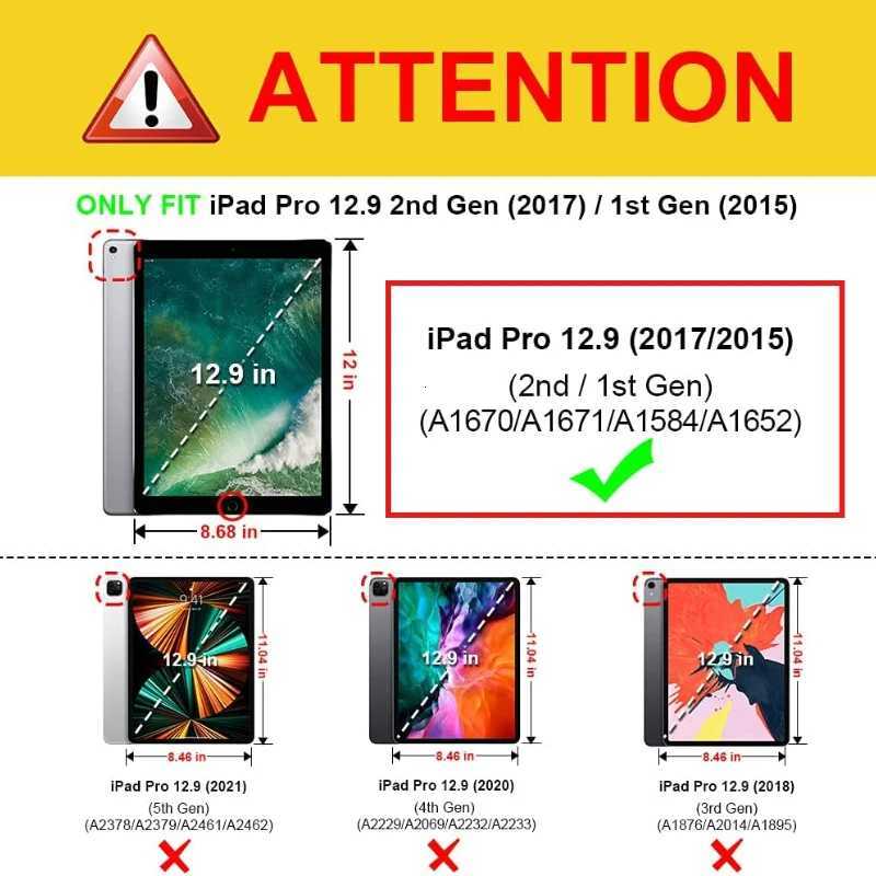 With Pencil Holder Case For iPad Pro 129 1st/2nd Generation 2015/2017 Model A1584/A1652/A1670/A1671/A1821 Cover Slim Stand Capa C251208
