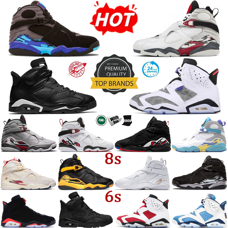 with box Designer Shoes 6s 8s Sports Shoes Basketball Shoes sneakers Retro Infrared White Triple Black Hight Cut Summer Men Classic Sport Travel Daily Outfit eur 40-47