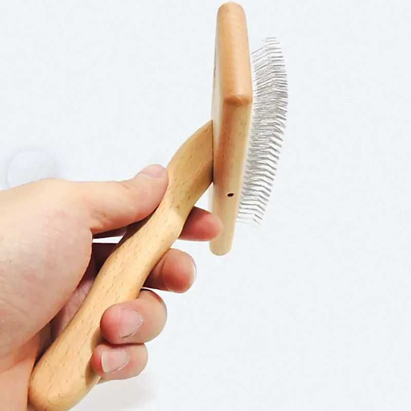 Dog Brush Wooden Dogs Comb Dog Grooming Brush Cat Hair Knot Combs Comfortable Handle Dogs Comb Pet Accessories M251208 - view 6