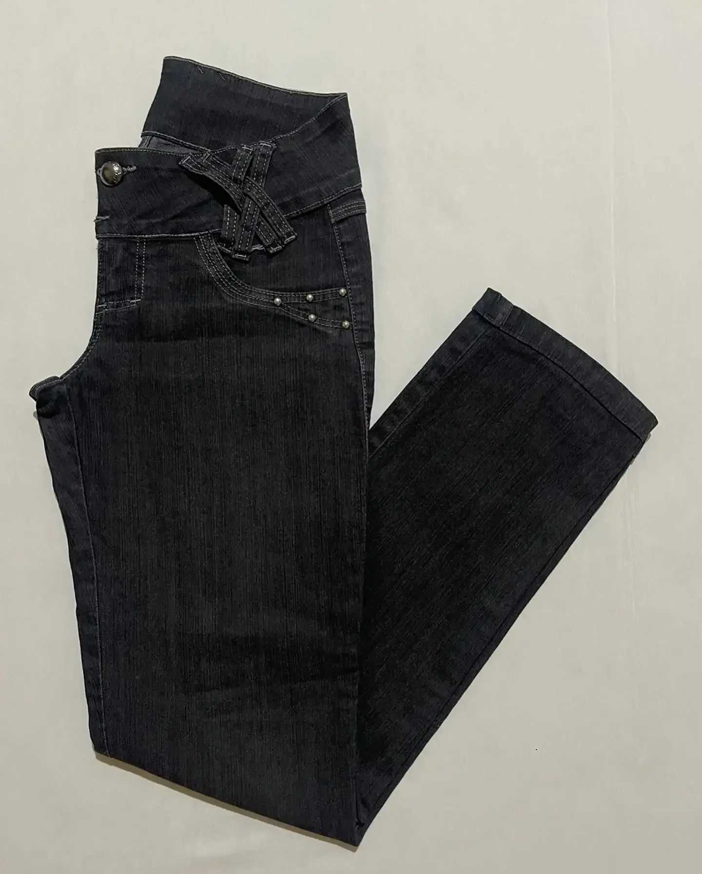 2025 New Trend Classic Embroidery Graphics Fashion Slim High Waist Jeans Women Y2K Harajuku Gothic Casual Joker Street WearT251208