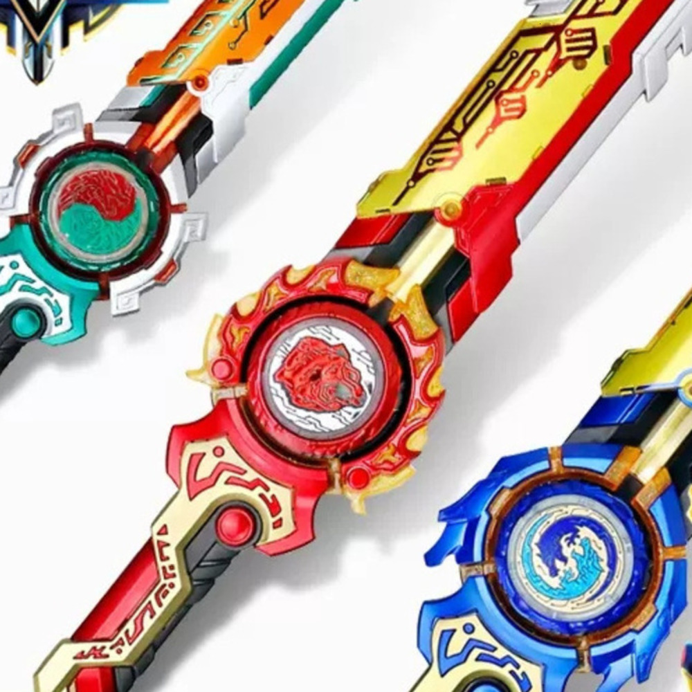 Infinity Nado 6 Advanced Pack-Blazing War Bear Metal Ring Tip Spinning Top Gyro with Monster Icon Sword Launcher Anime Kid Toy 240927