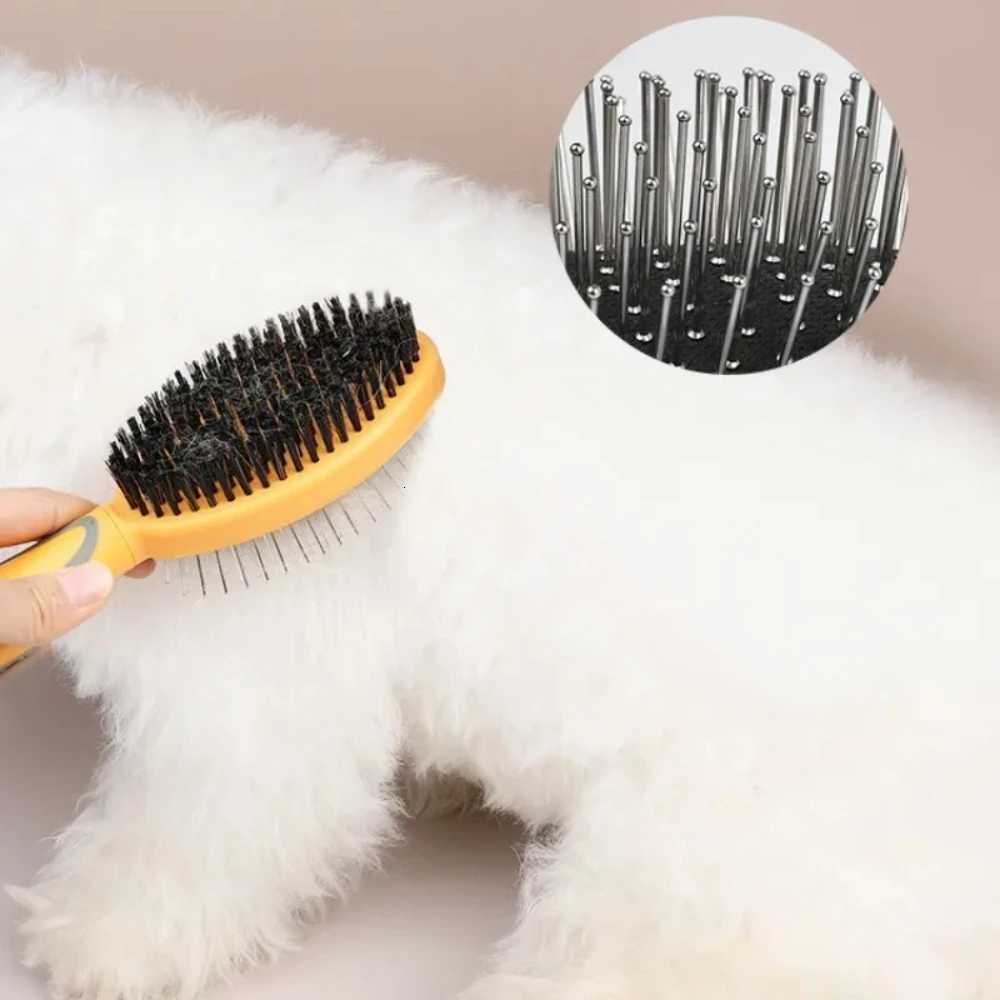 Dog Brush Dogs Comb Double-sided Dogs Hair Brush Pet Grooming Massage Comb Stainless Steel Dog Hair Remover Pet Supplies M251208 - view 5