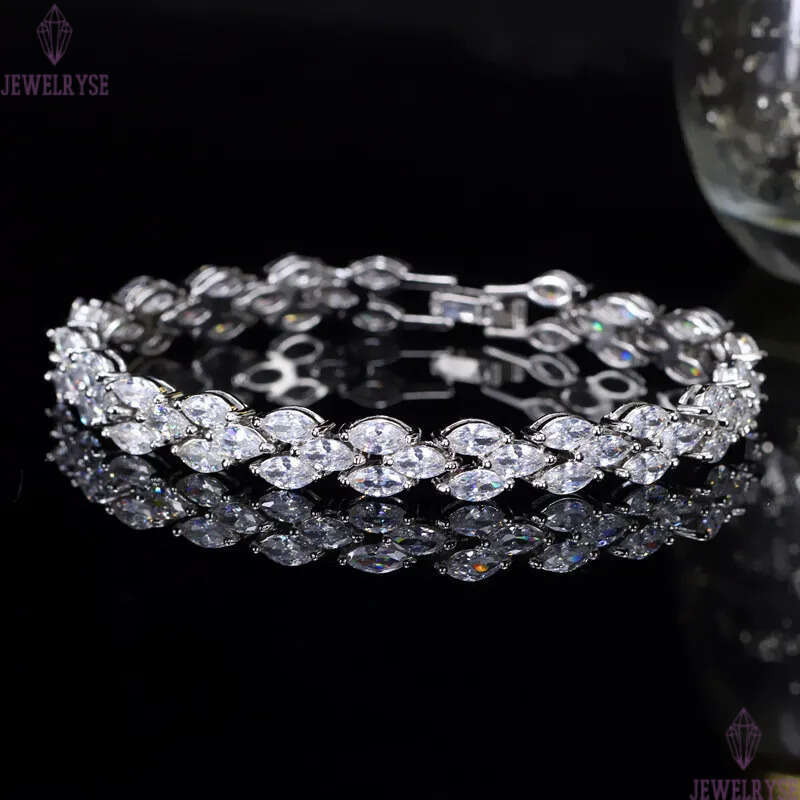 luxury diamond tennis bracelet designer woman party copper round blue white crystal AAA zirconia silver charm bracelets womens fashion jewelry lady gi