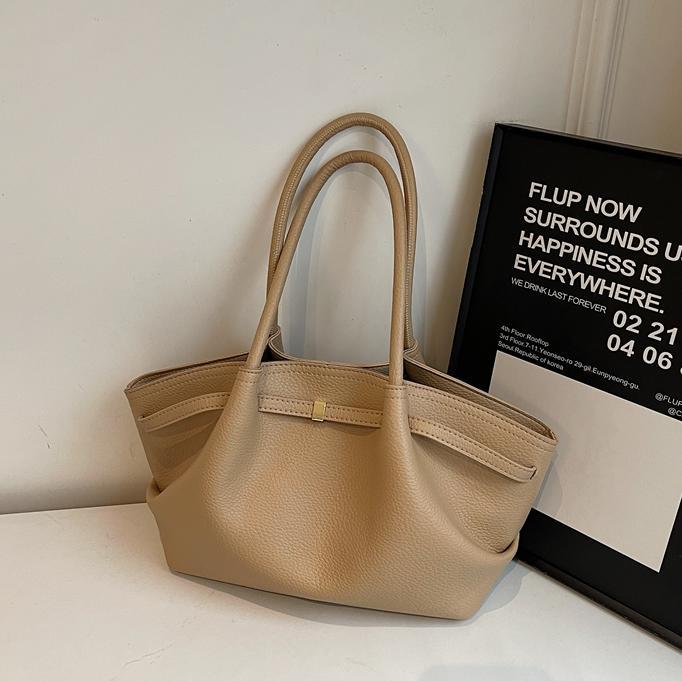 Women's 2025 Autumn/Winter Luxury Vintage Olive Grain Handheld Tote Bag with Large Capacity Textured Unique Design for Shoulder Crossbody - view 5