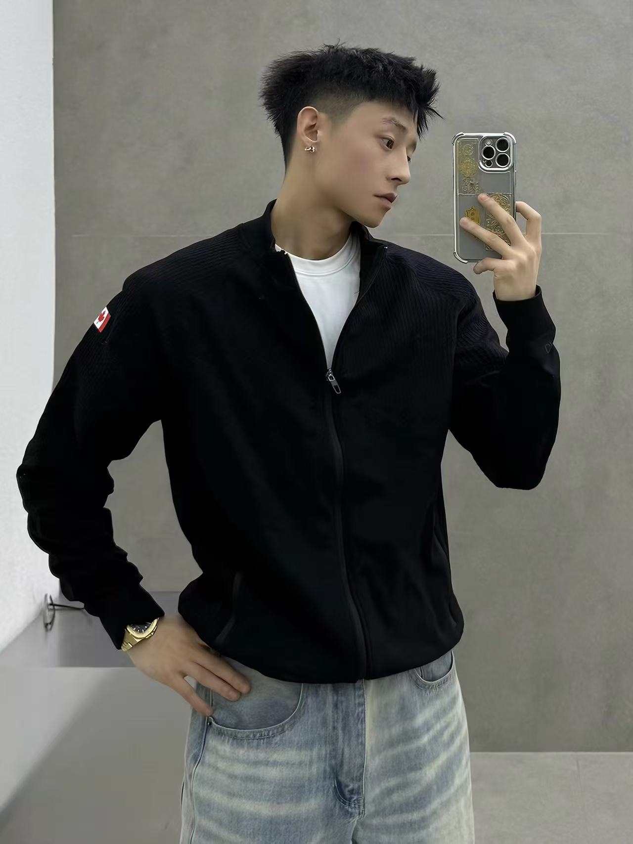 Men's fitness coat, slimming coat, clean and minimalist coat for dressing