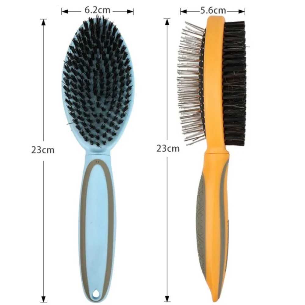 Dog Brush Dogs Comb Double-sided Dogs Hair Brush Pet Grooming Massage Comb Stainless Steel Dog Hair Remover Pet Supplies M251208 - view 4