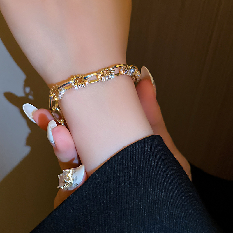 Zircon Chain Geometric European and American Light Luxury High-end Fashion Bracelet Elegant Temperament Hand Accessories Summer Trendy Style - view 8