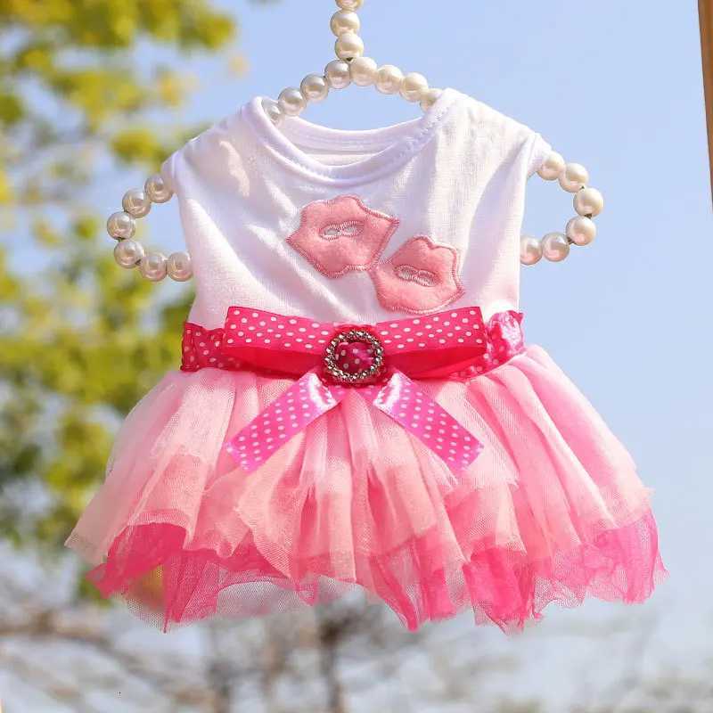 Spring Dog Lace Dress Pet Dog Clothes For Small Dog Party Birthday Wedding Dress Puppy Costume Pet Clothes M251208