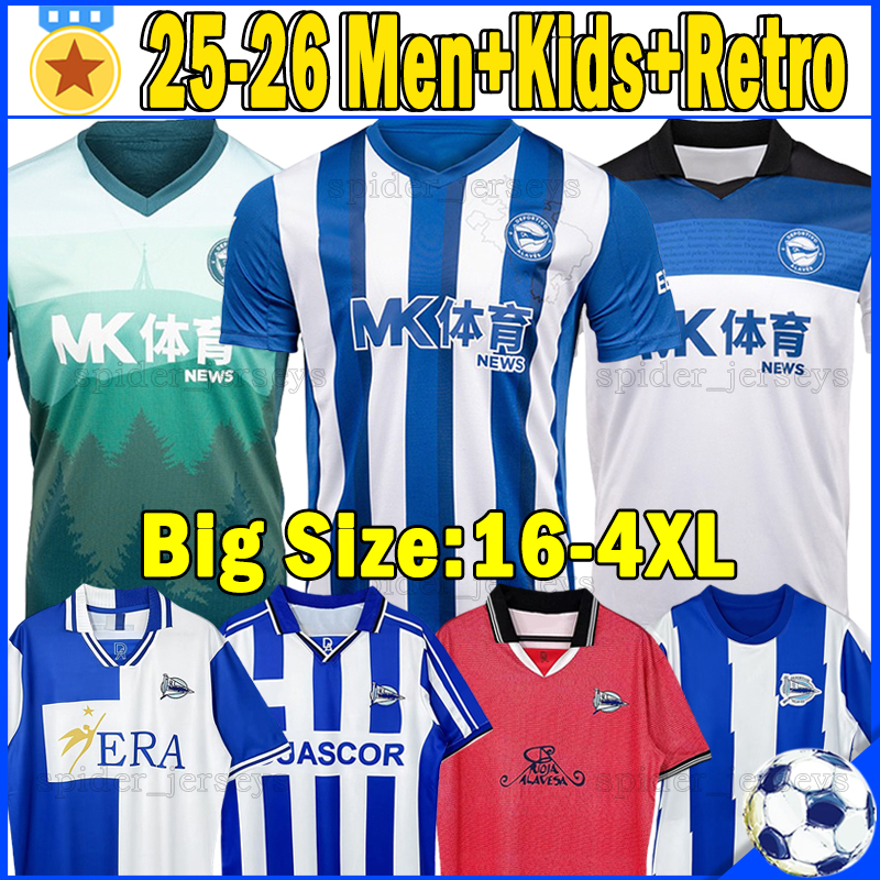XXXL 4XL 25 26 Deportivo Alaves soccer jerseys Retro 1998 99 2000 03 2011 camisetas de futbol 2025 2026 CARLOS V. MARIANO T. MARTIINEZ IBANEZ football shirts Men kids kits