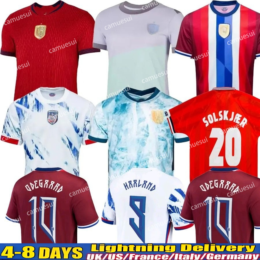 Norway 2026 World Cup Home Soccer Jerseys HAALAND Odegaard STRAND Sorloth BERG NUSA 25 26 27 National Team 2024 2027 Lifestyle Away Player Football Shirt Men Kids Kit
