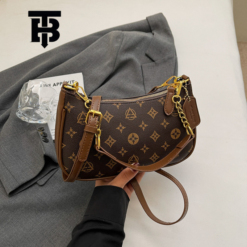 TB BHULAMTE Luxury Brand Designer Bag High-end Luxury Printed Single-shoulder Underarm Women's Bag Summer Quilted Chain Handbag Retro Fashion Cro
