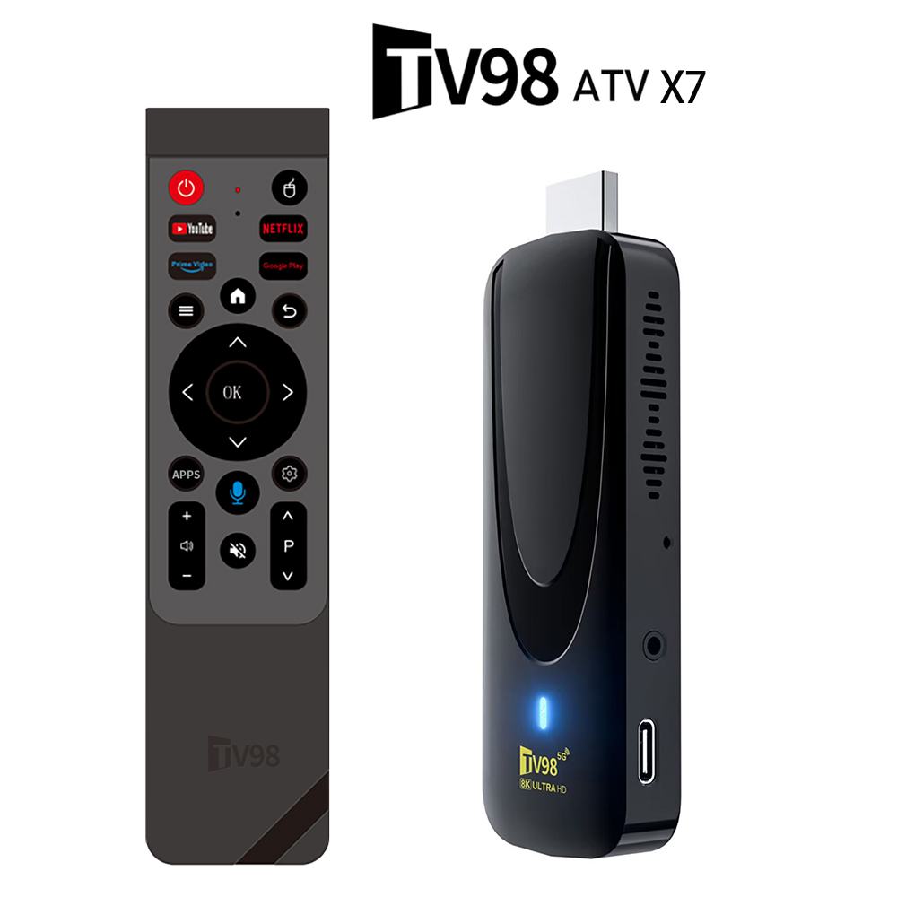 TV98 ATV X7 TV Stick 2GB 16GB Android 14.0 Allwinner RK3518 Quad Core Wifi 4G 5G BT5.0 Voice Remote Smart Assistant HD 4K 8K